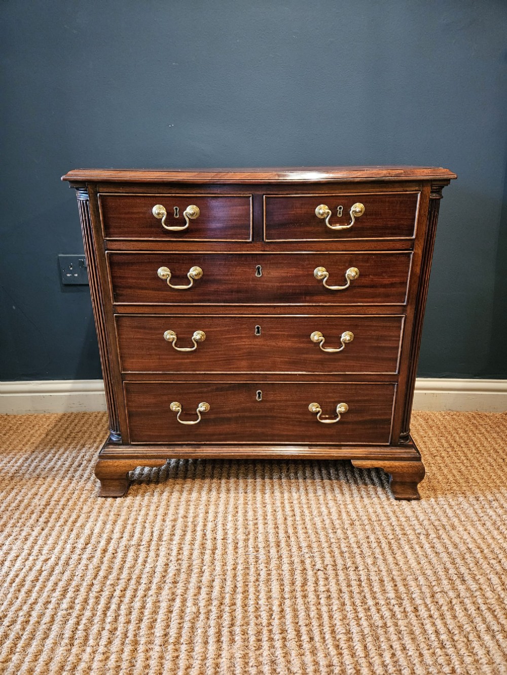 Small George III Figured Mahogany Chest of Drawers