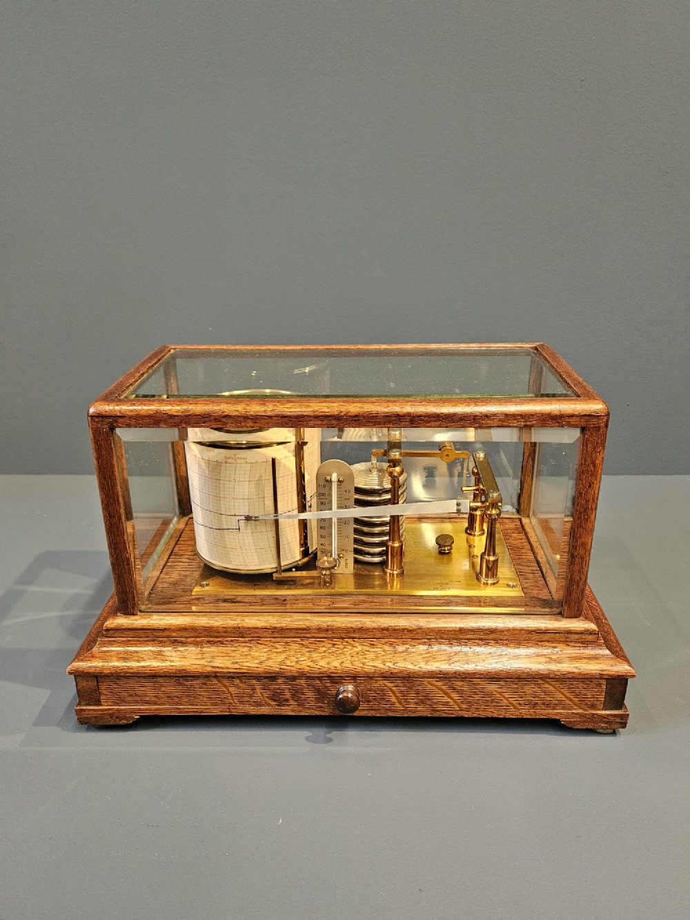 Victorian Negretti & Zambra Oak Cased Barograph