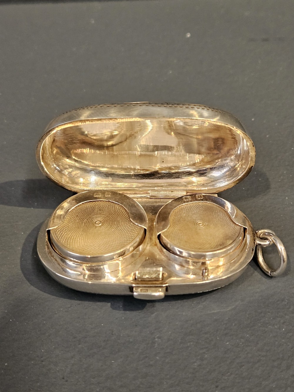 George V Engraved Silver Double Sovereign Case