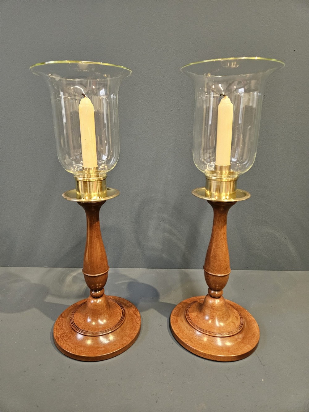 Pair of Edwardian Candlesticks and Shades