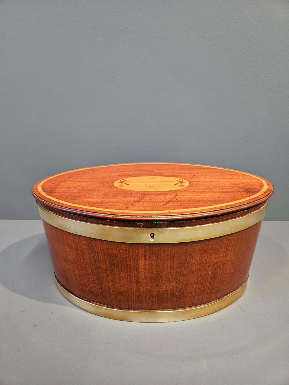 Georgian Mahogany and Brass Bound Judges Wig Box