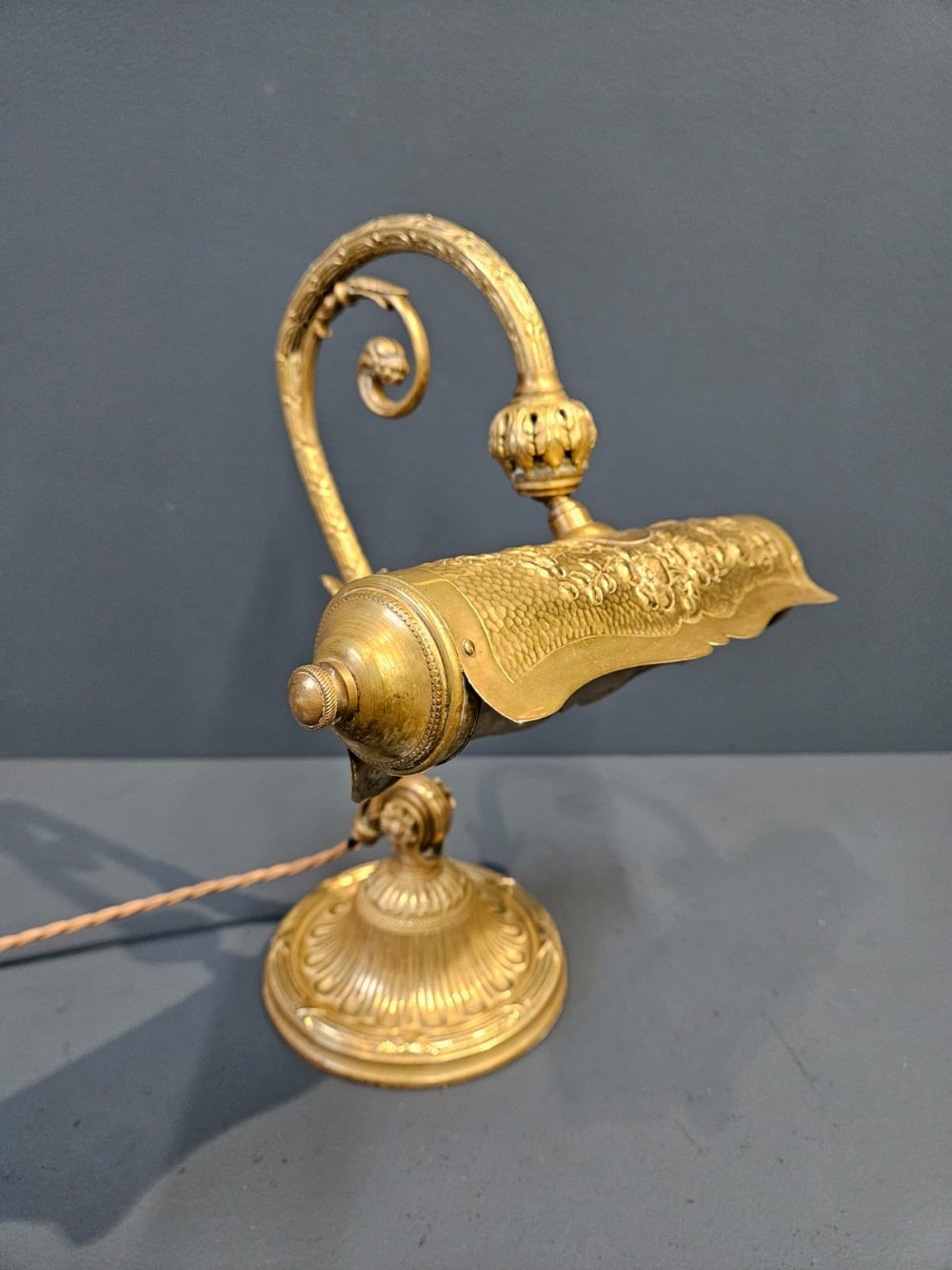 Edwardian Gilt Brass Desk Lamp