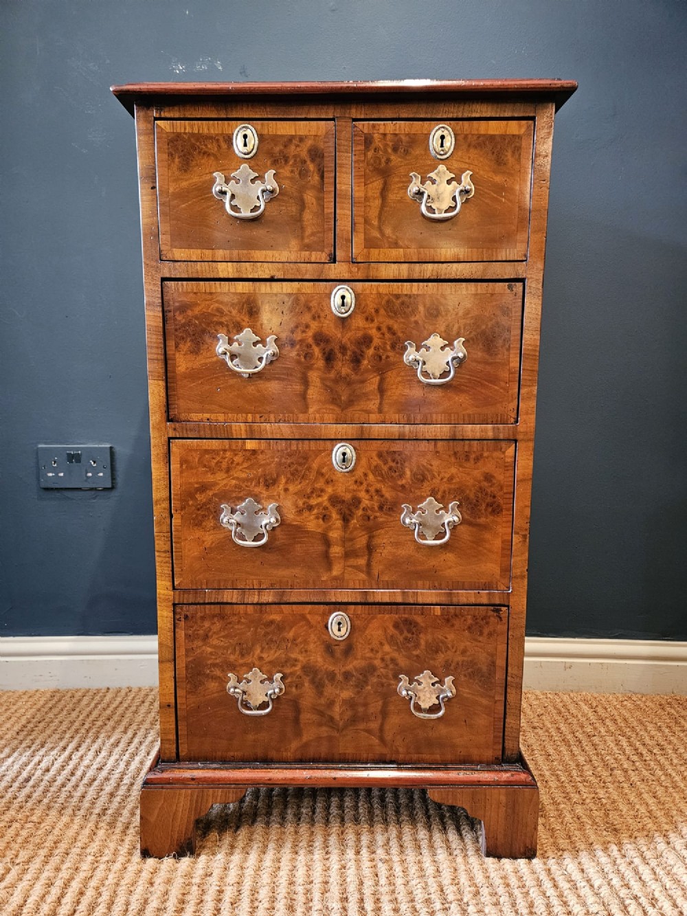 Victorian Burr Walnut Tallboy Chest