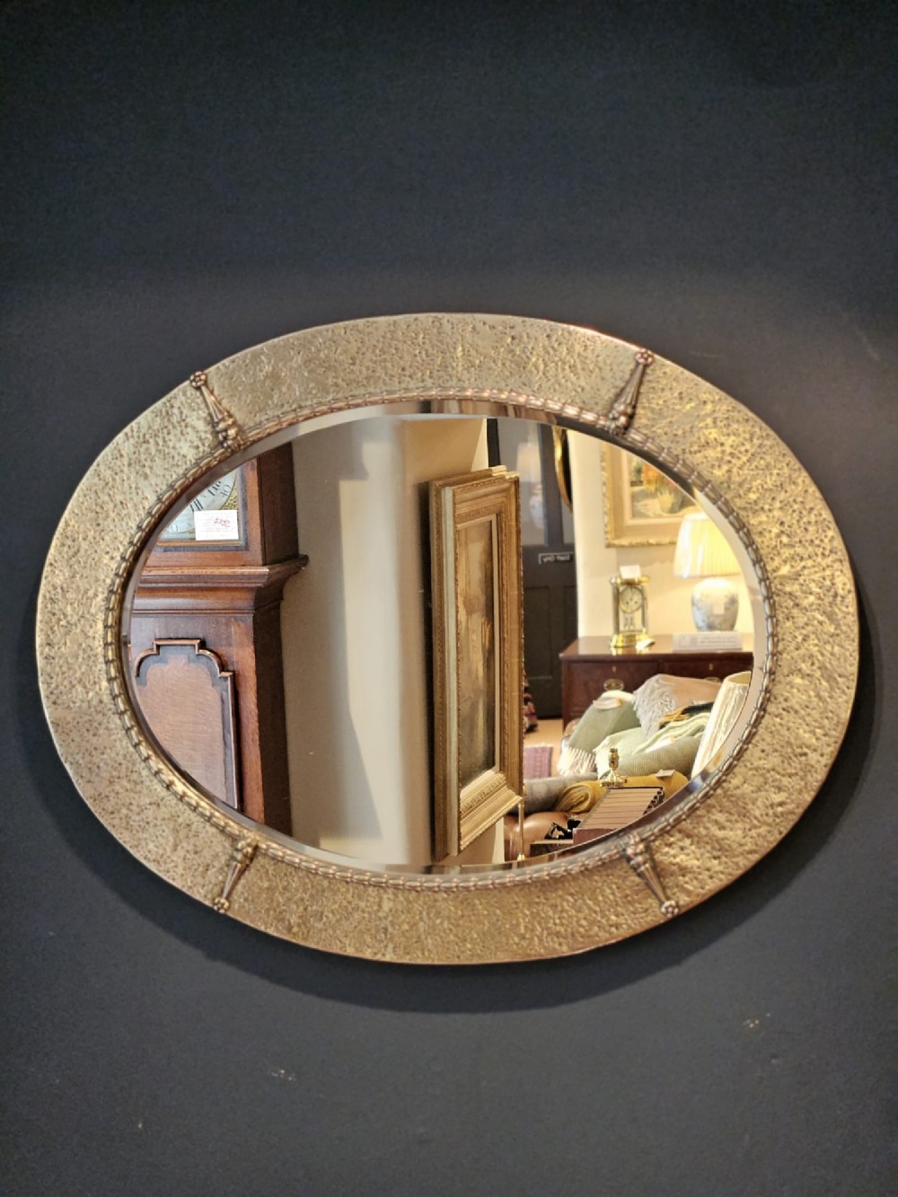 Arts and Crafts Brass Framed Mirror