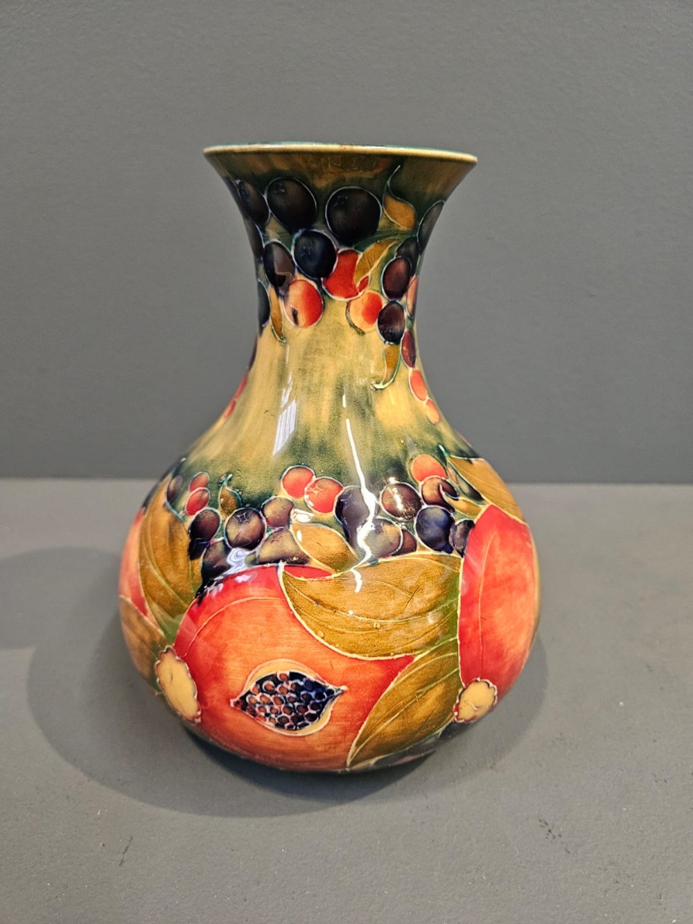 Moorcroft Liberty's Green Pomegranate Vase