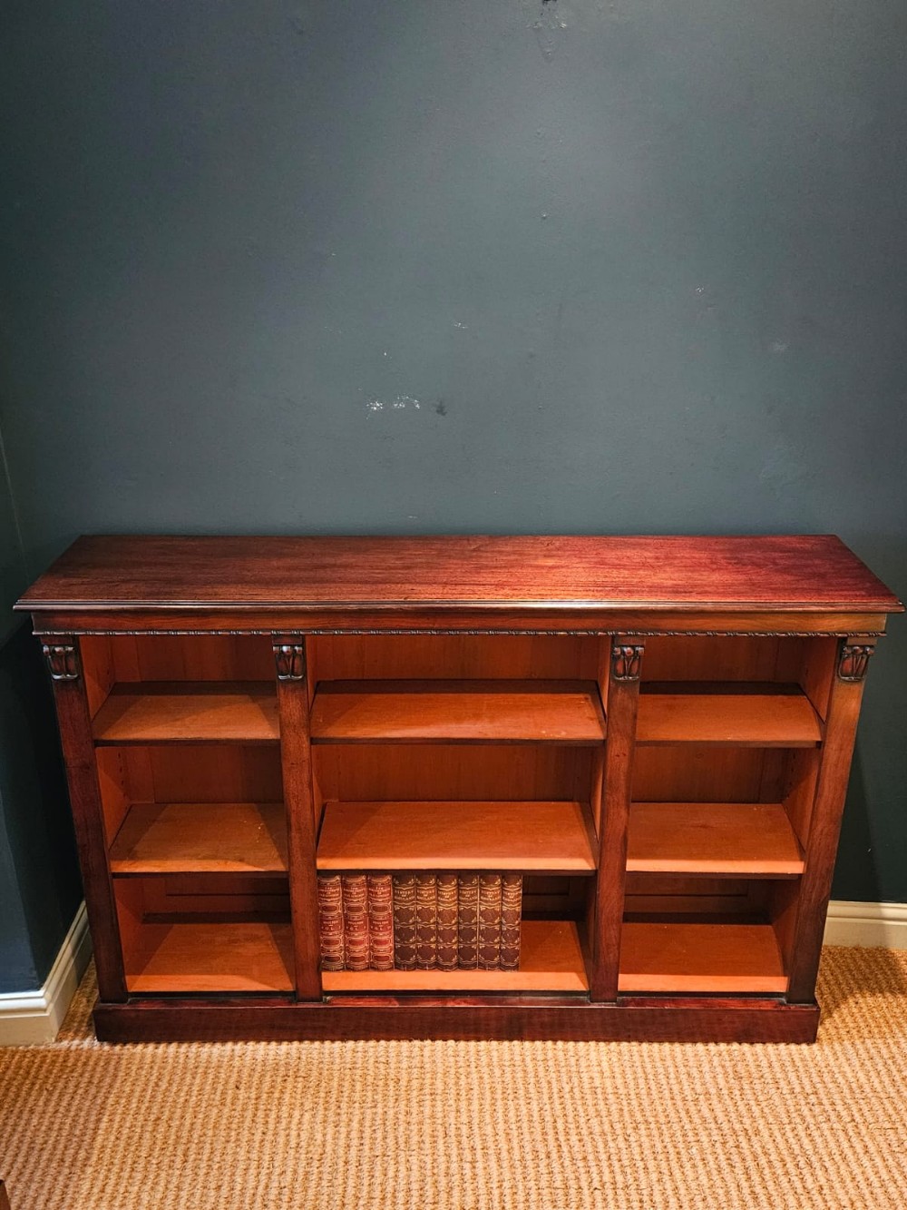Mid Victorian Mahogany Open Bookcase