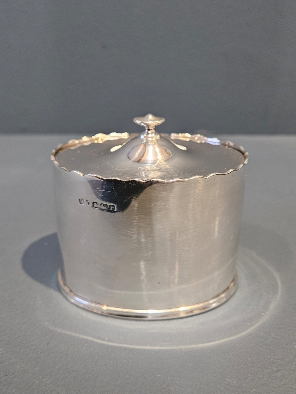 George VI Silver Oval Tea Caddy