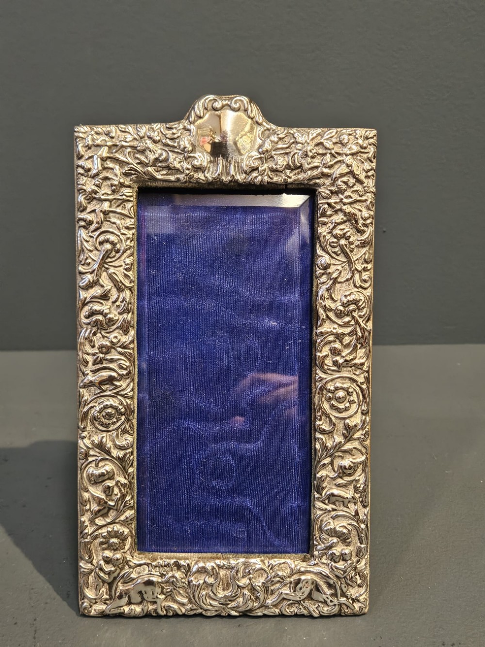 Victorian Embossed Silver Portrait Photo Frame