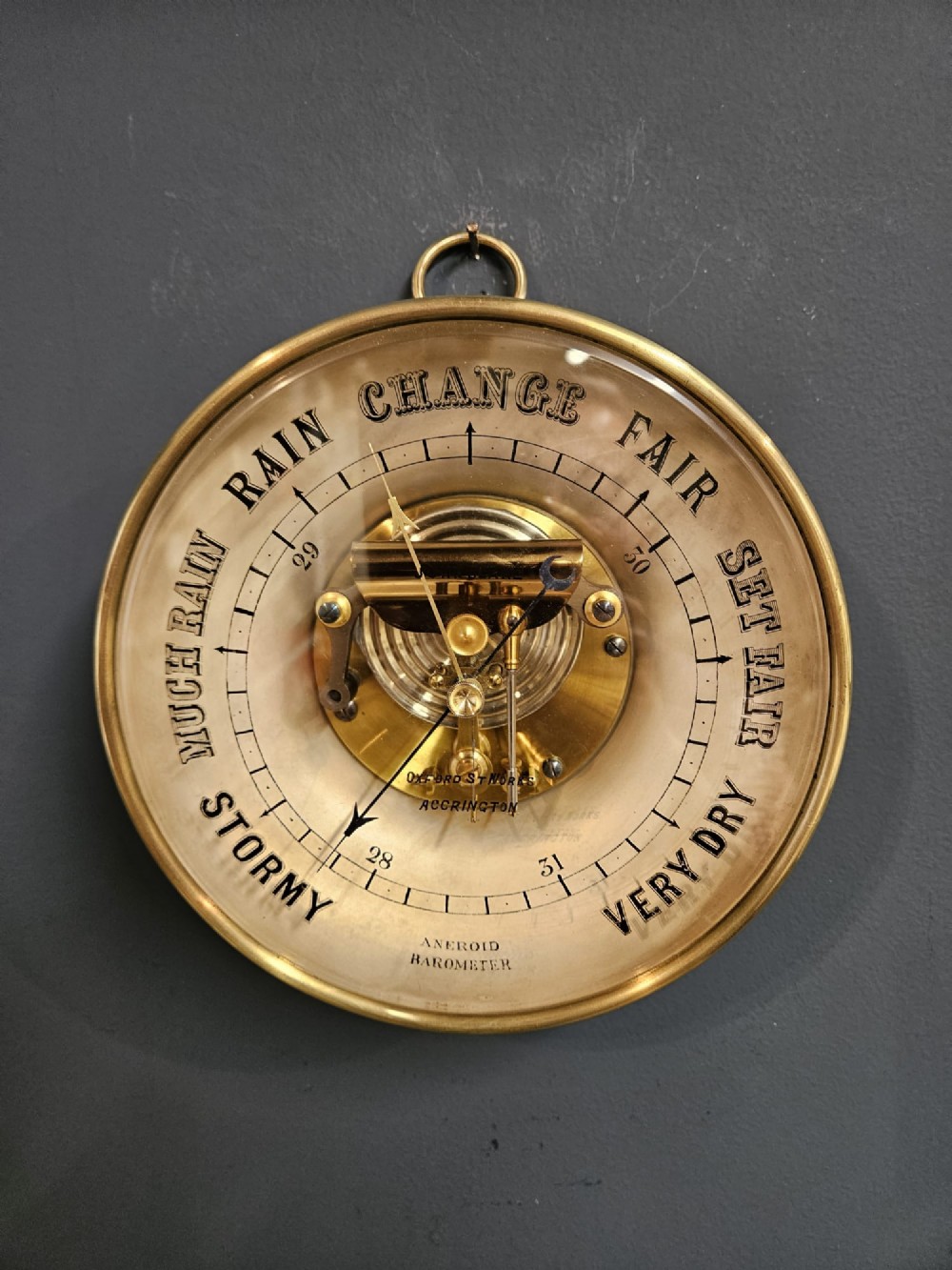 Large Victorian Skeletonised Dished Case Marine Barometer