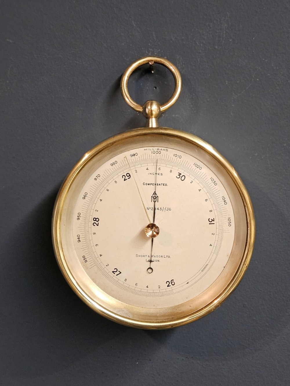 Edwardian Short & Mason Military Marine Barometer