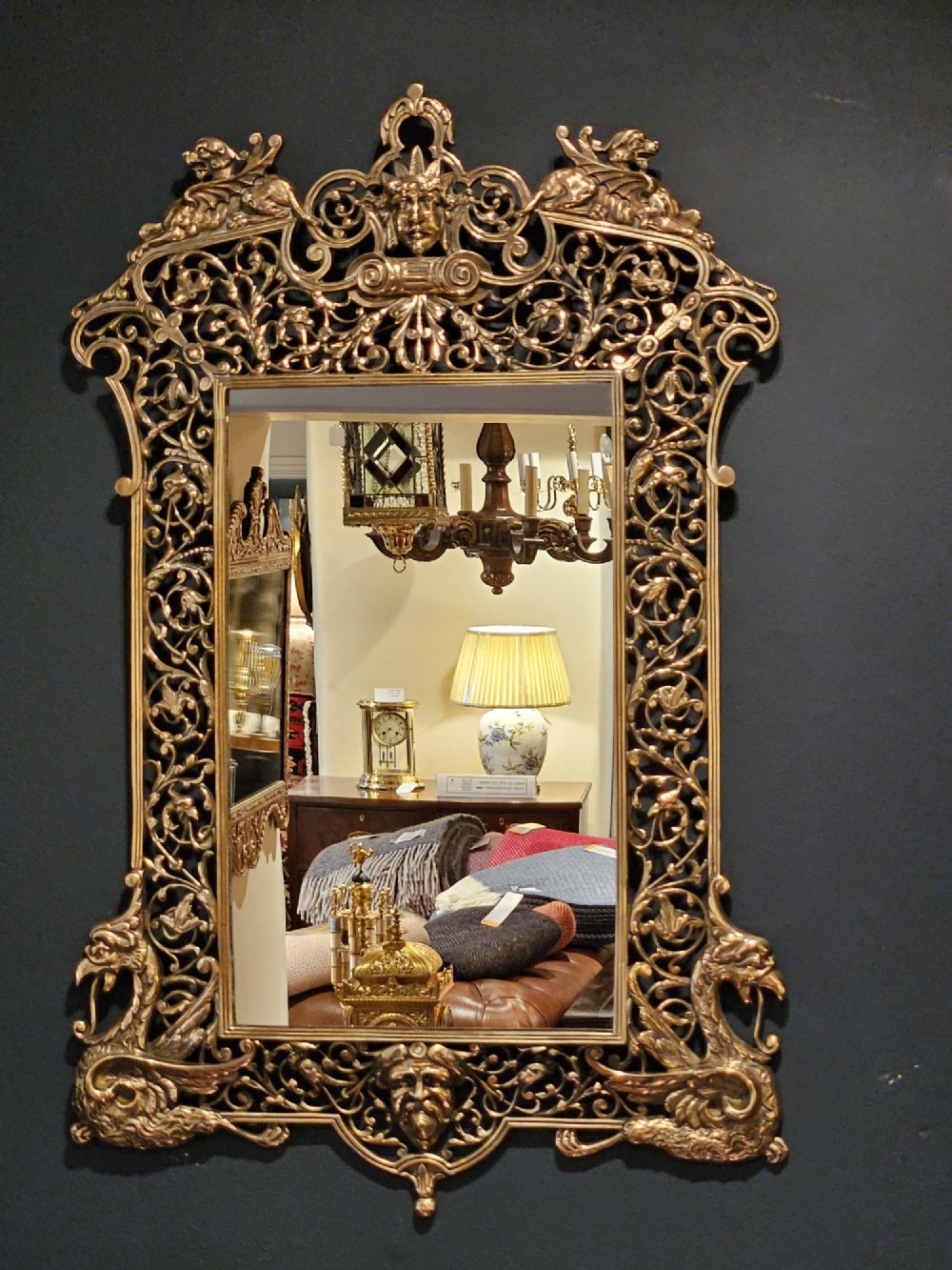 Superb Victorian Brass Framed Mirror