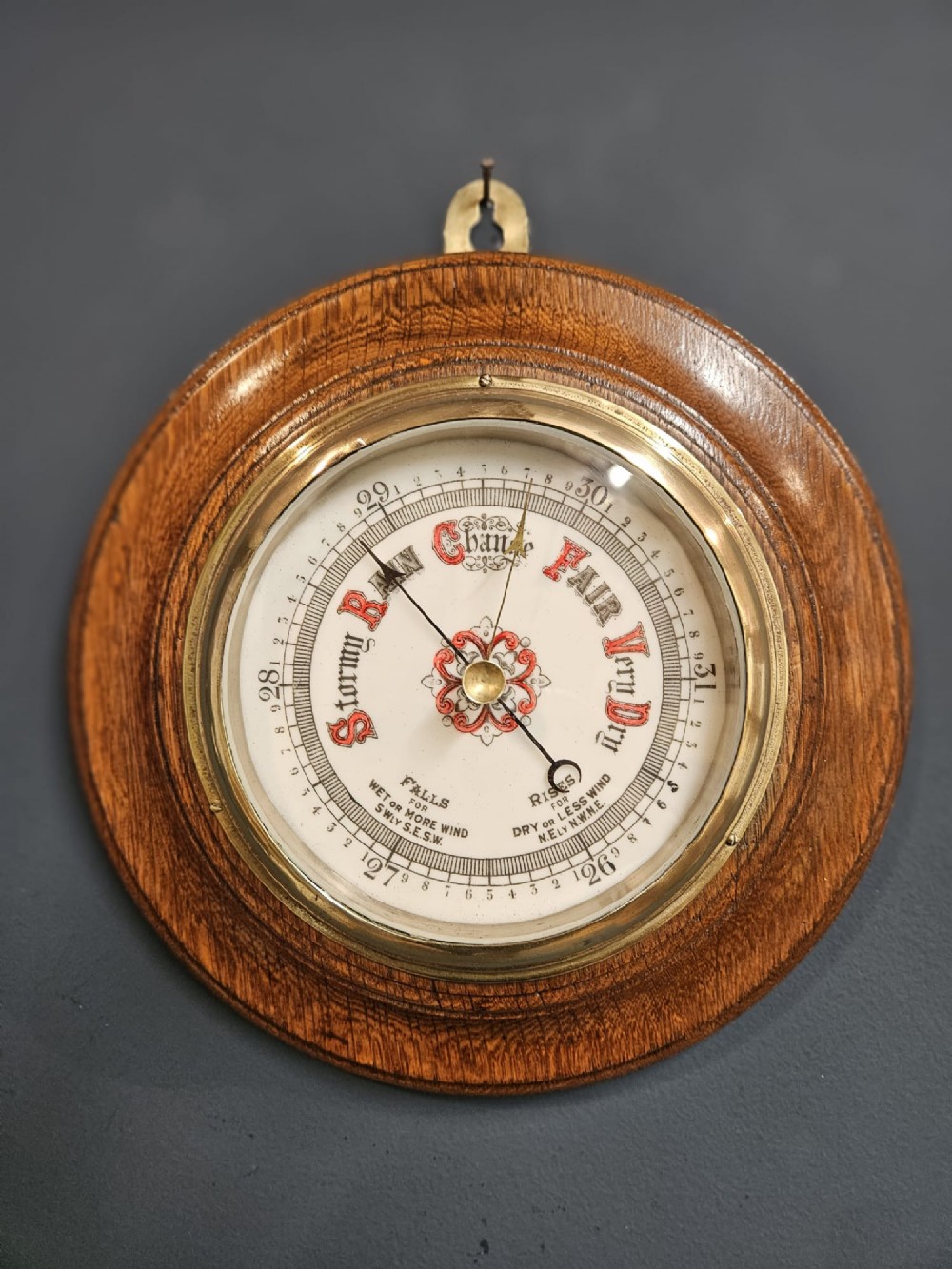 Victorian Oak Barometer