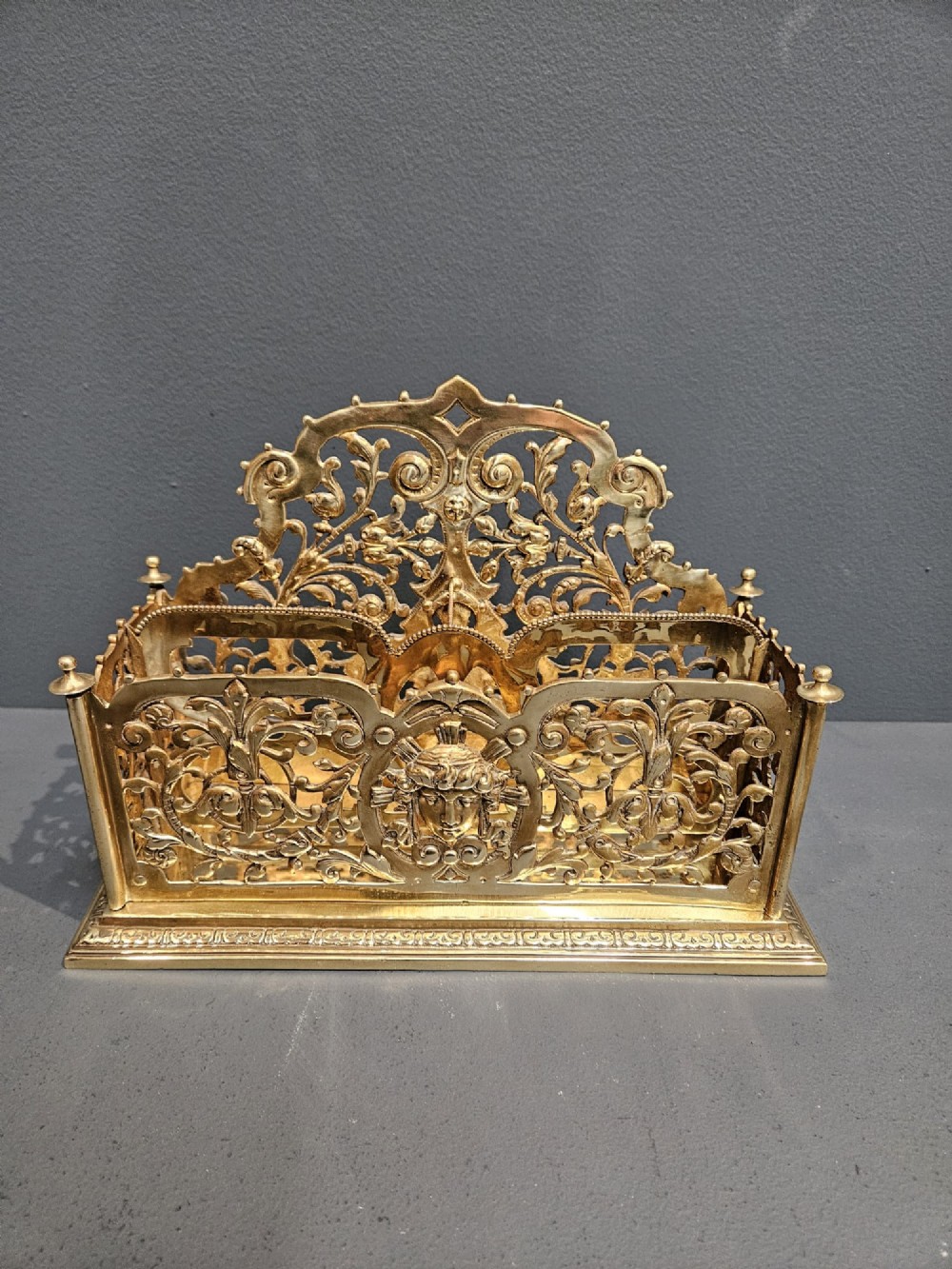 Top Quality Victorian Cast Brass Letter Rack