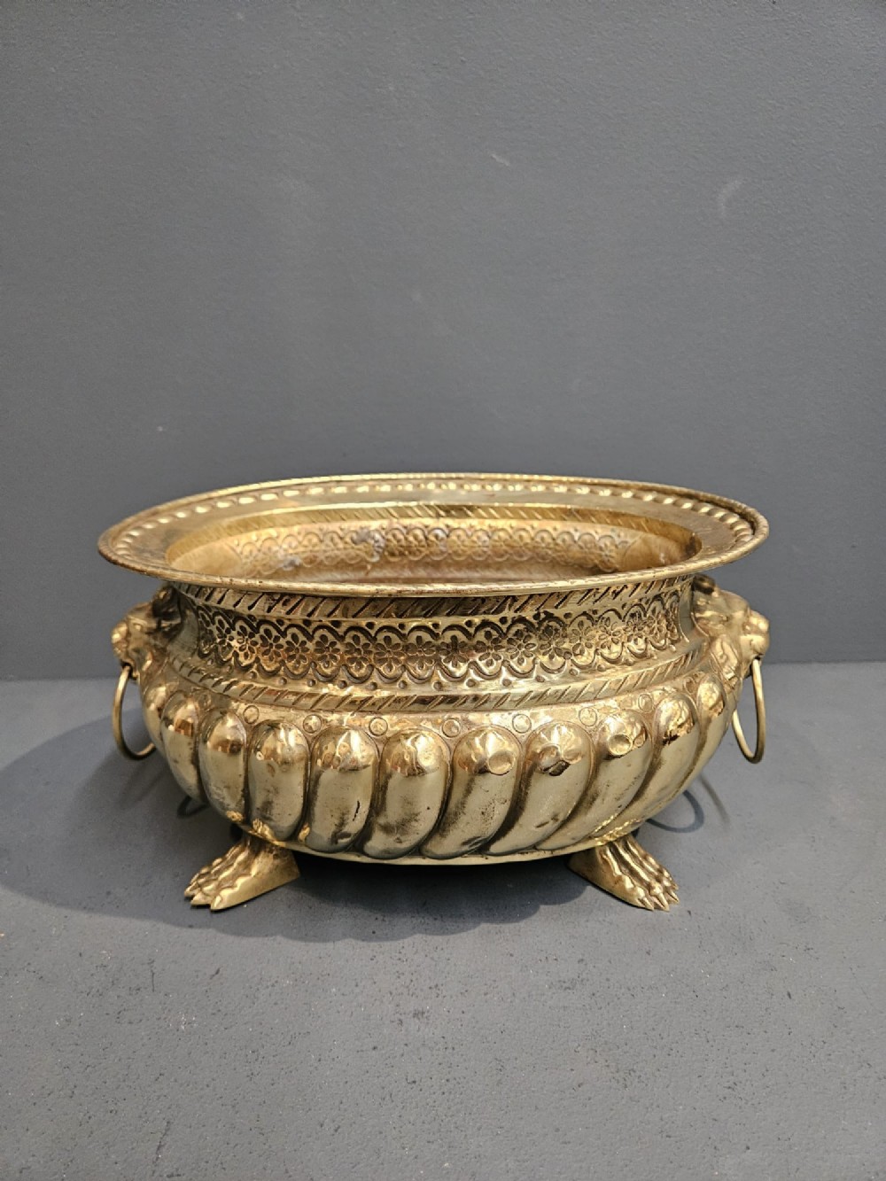 Victorian Brass Planter