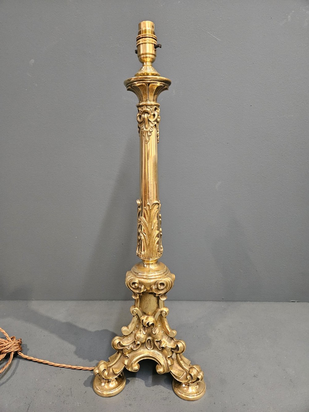 Edwardian Brass Table Lamp