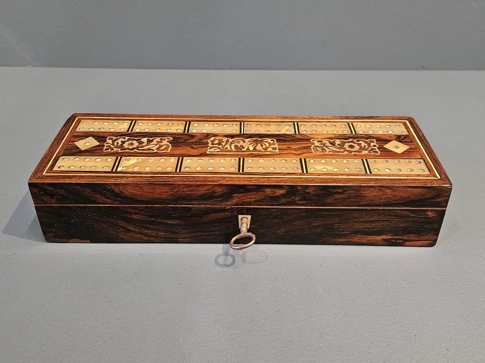 Victorian Rosewood Cribbage and Card Board