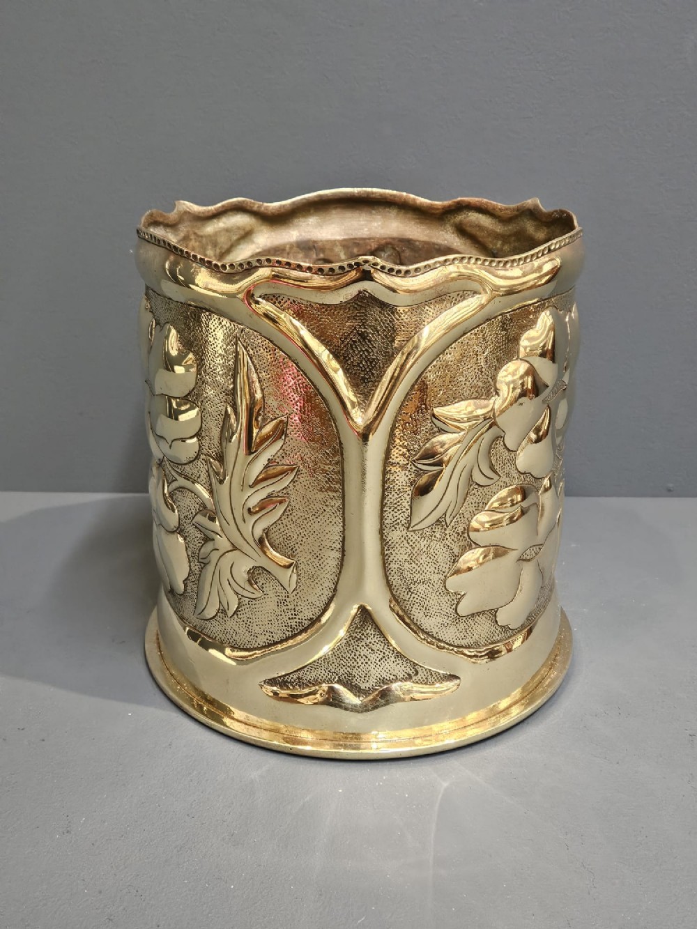 Superb Brass Trench Art Planter