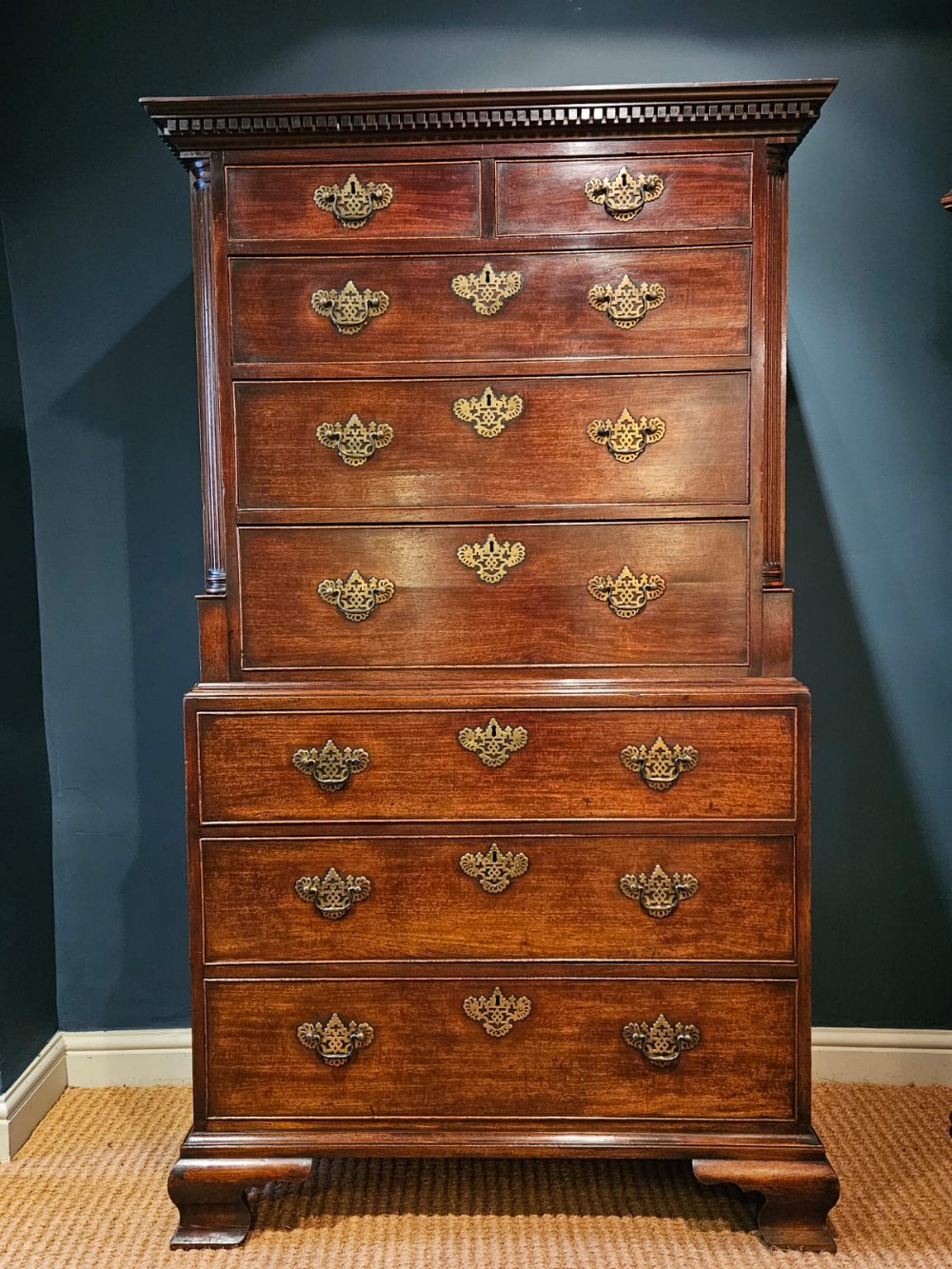 Outstanding Quality George III Mahogany Chest on Chest