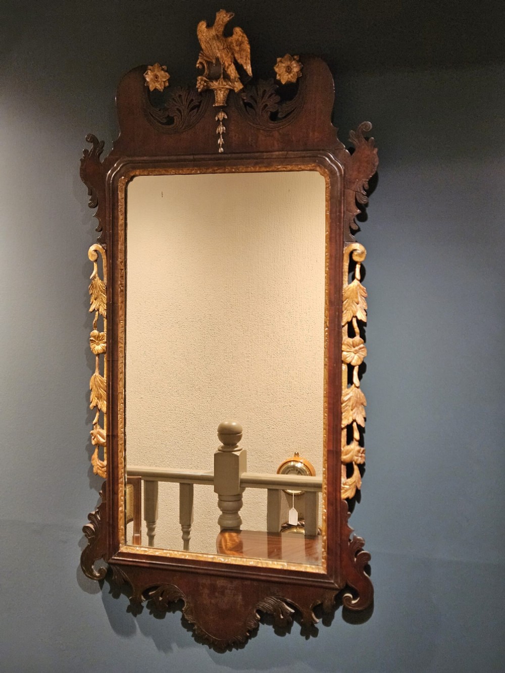 George III Mahogany and Parcel Gilt Mirror
