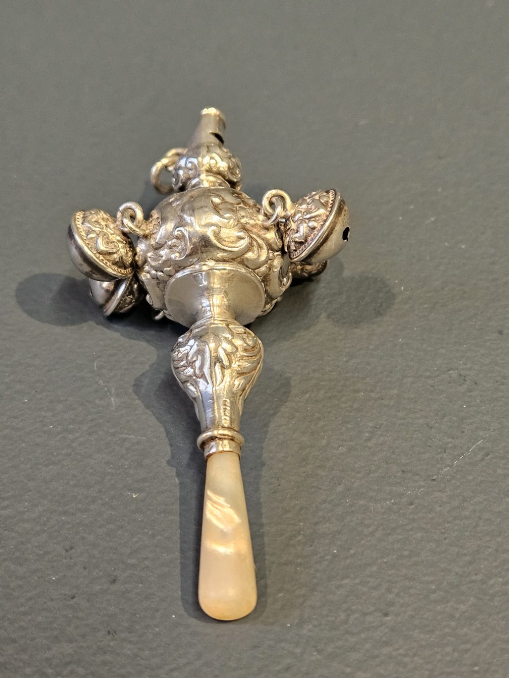 Victorian Silver Babies Rattle, Whistle and Soother