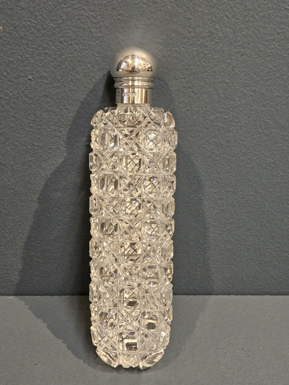 Victorian Cut Crystal and Sliver Scent Flask