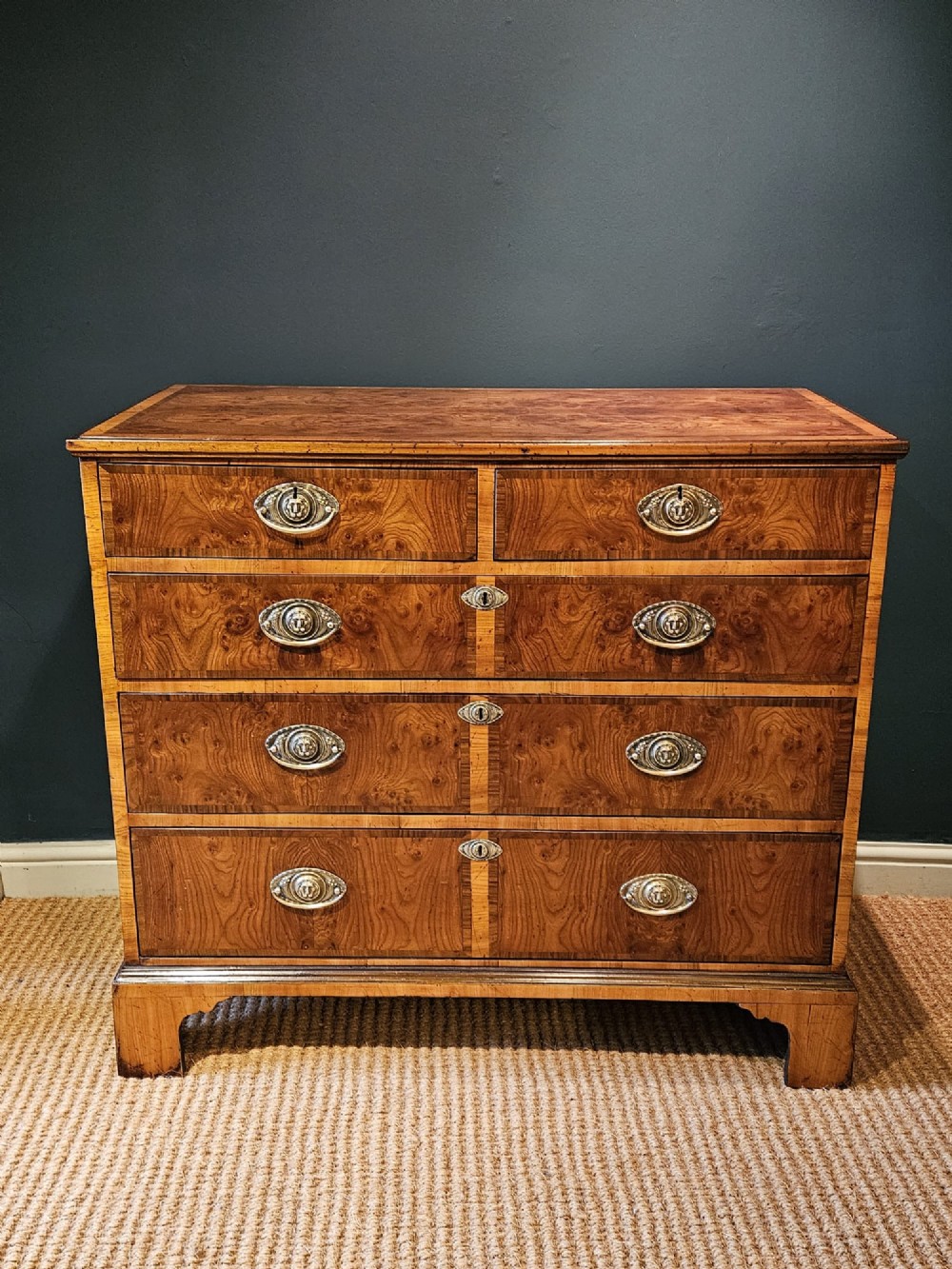 Large Late Georgian Burr Ash Chest of Drawers