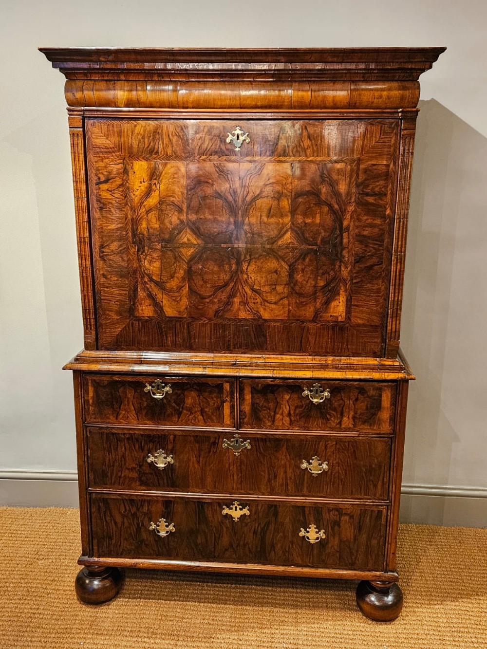 William and Mary Walnut Escritoire