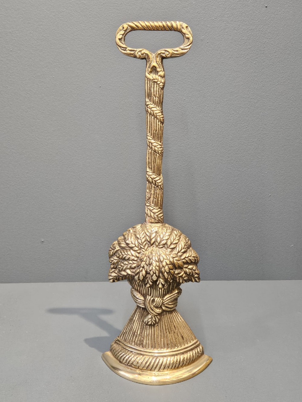 Victorian Brass Wheatsheaf Door Stop
