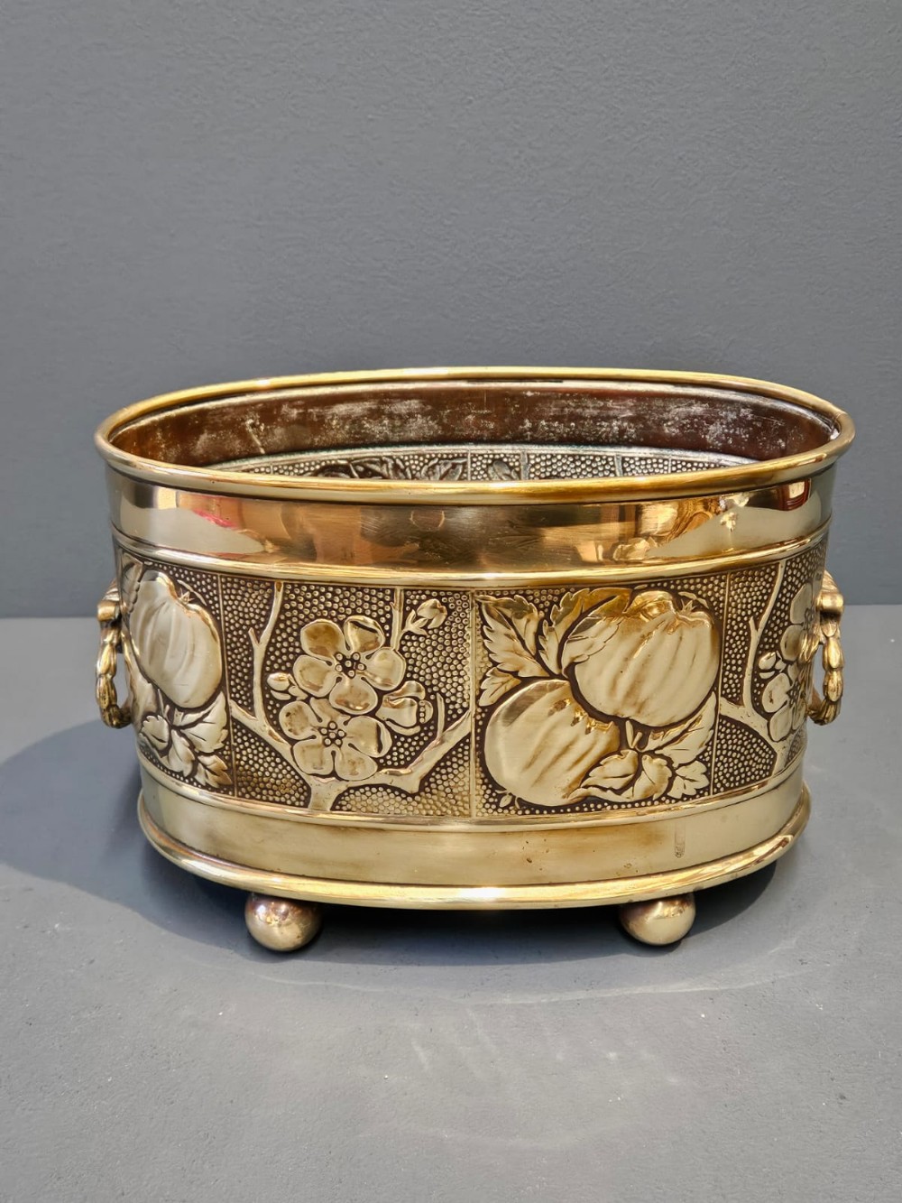 Arts and Crafts Brass Planter