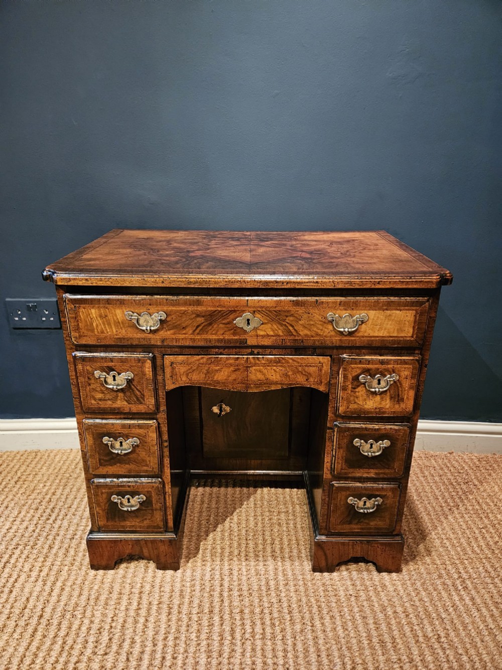 George II Walnut Kneehole Desk