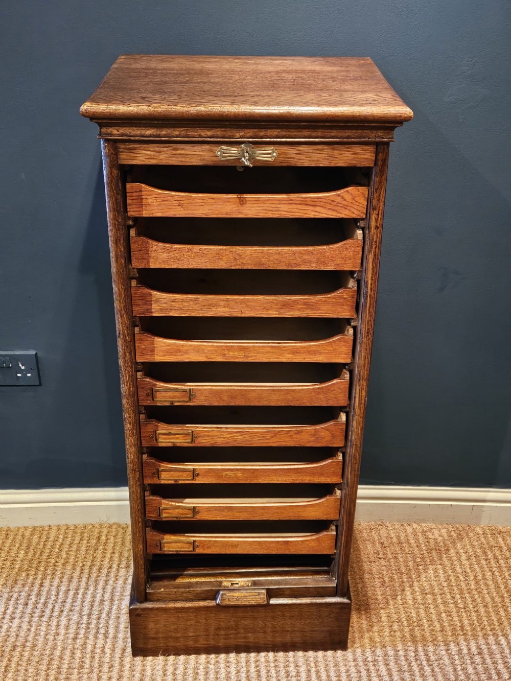 Edwardian Solid Oak File Cabinet