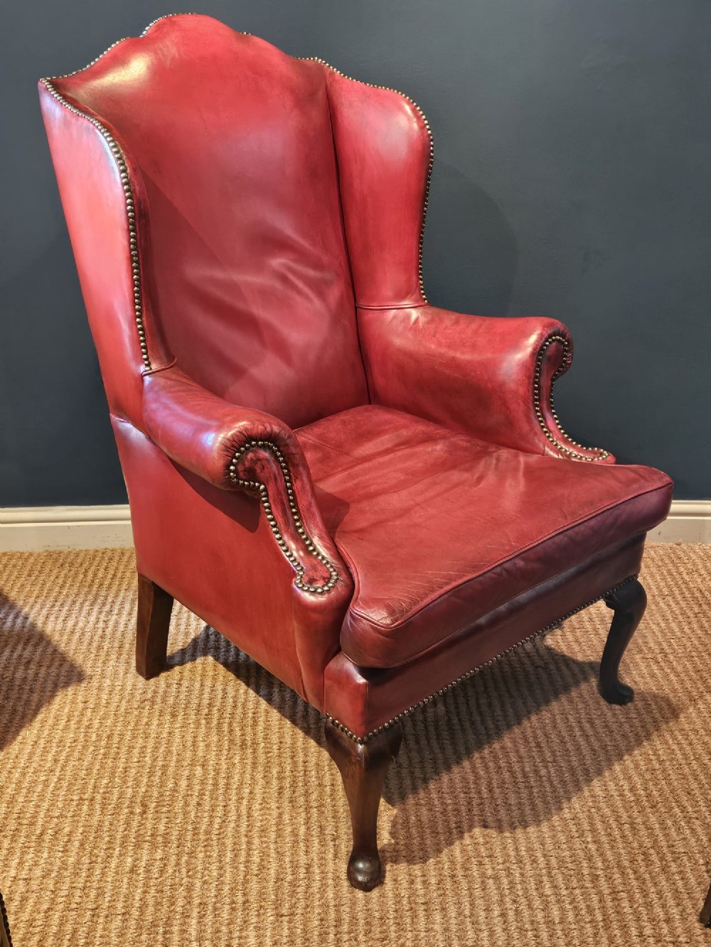 Top Quality 1930's Leather Wing Back Arm Chair