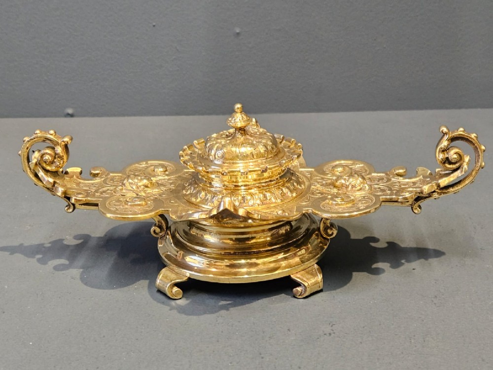 Victorian Brass Ink Stand
