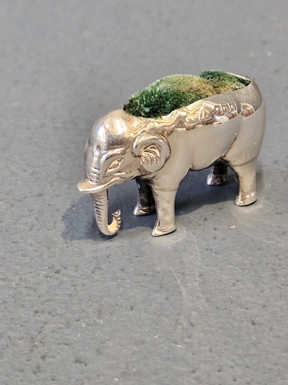 Edwardian Silver Elephant Pin Cushion