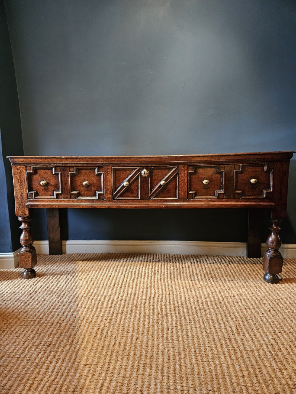 George I Geometric Moulded Three Drawer Dresser