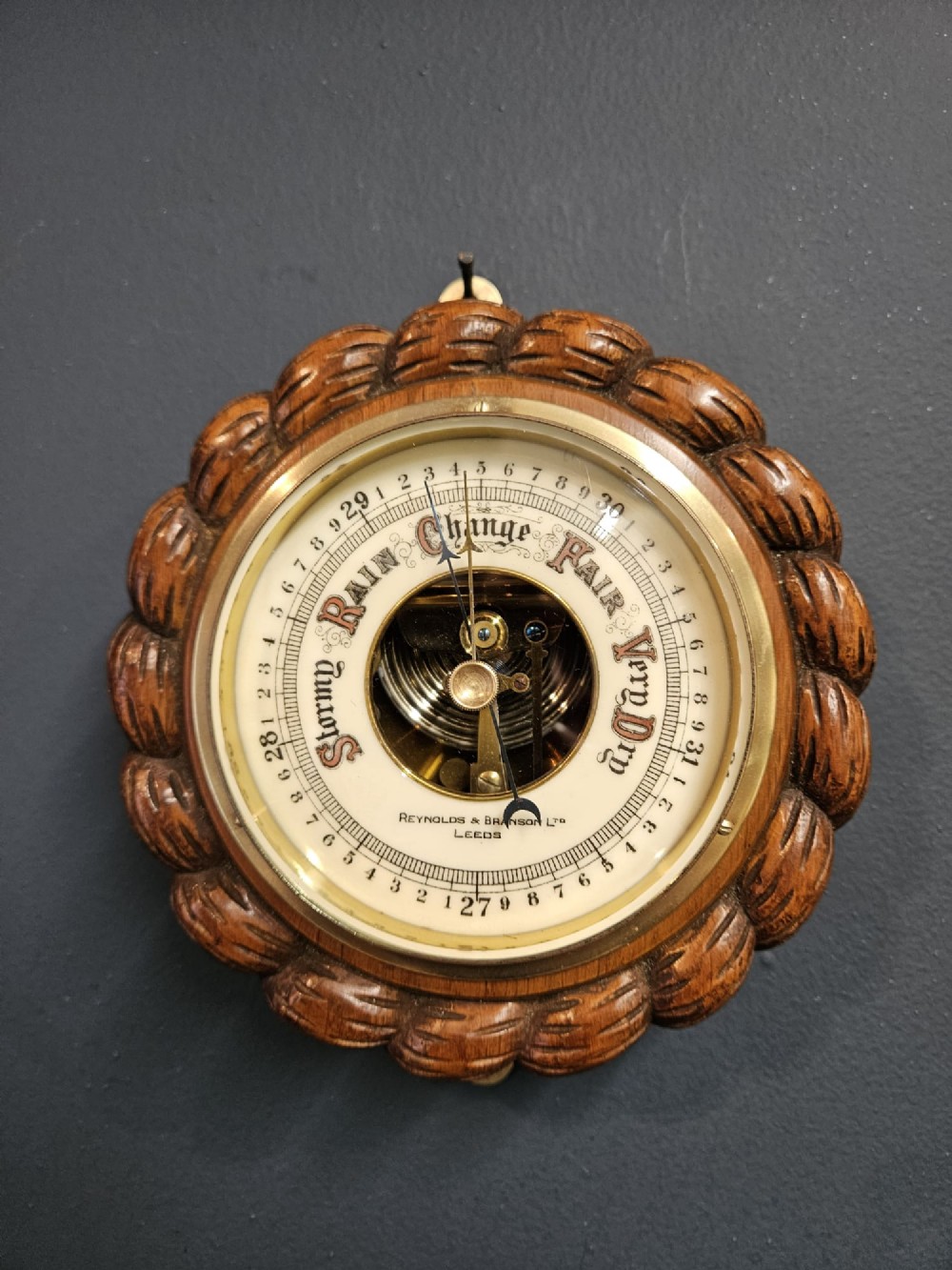 Victorian Leeds Skeletonised Ships Barometer
