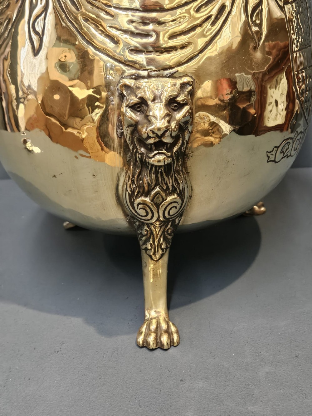 Large Victorian Brass Planter View II