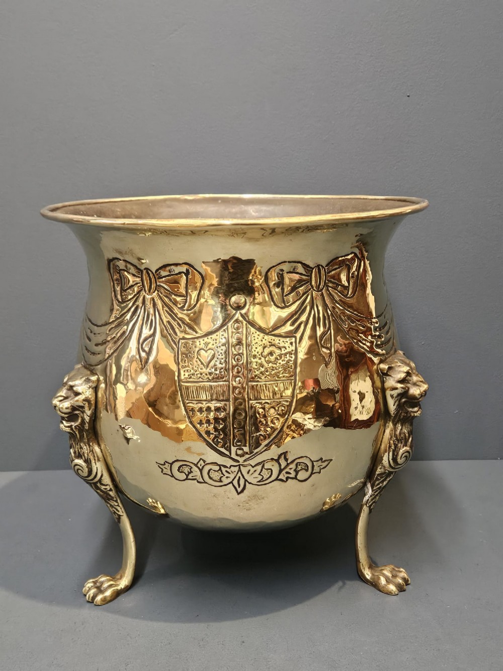 Large Victorian Brass Planter View IV