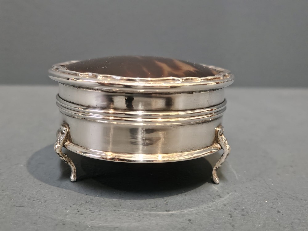 Silver and Tortoise Shell Ring Box View III