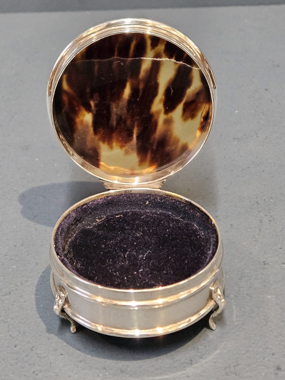 Silver and Tortoise Shell Ring Box View IV
