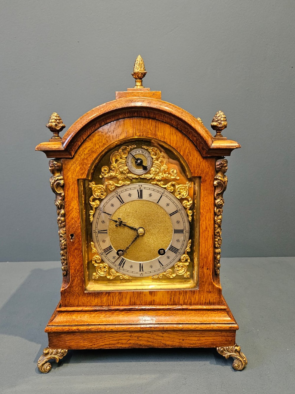 Victorian Oak Quarter Striking Bracket Clock View II