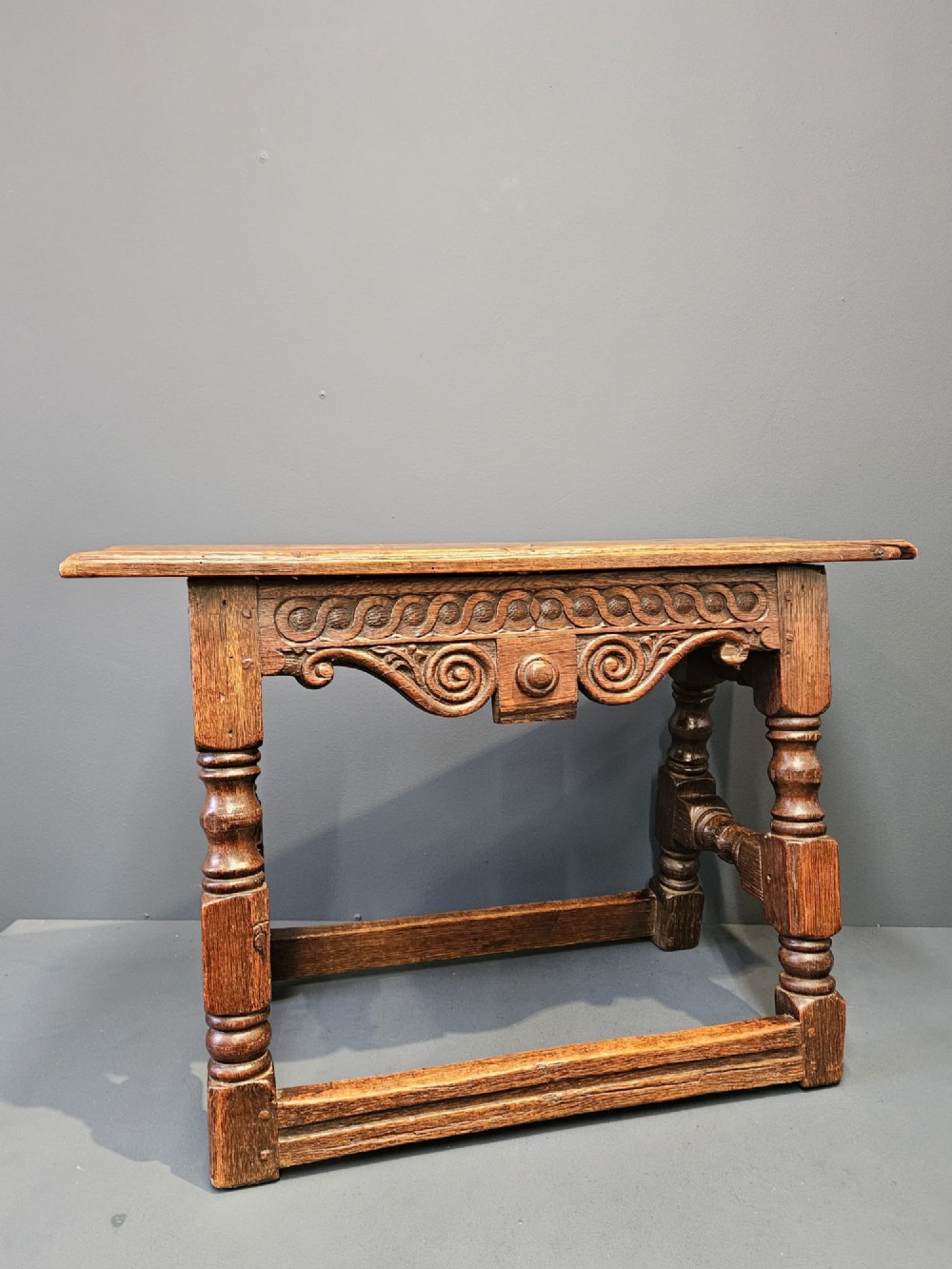 George III Oak Double Width Joint Stool