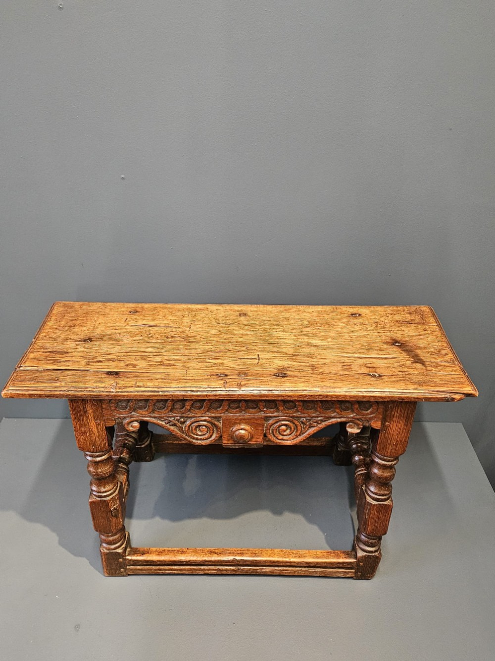 George III Oak Double Width Joint Stool View III