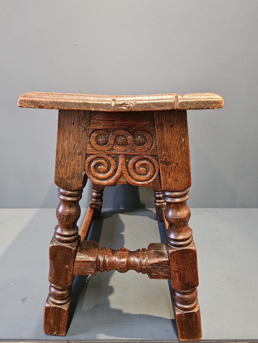 George III Oak Double Width Joint Stool View VI