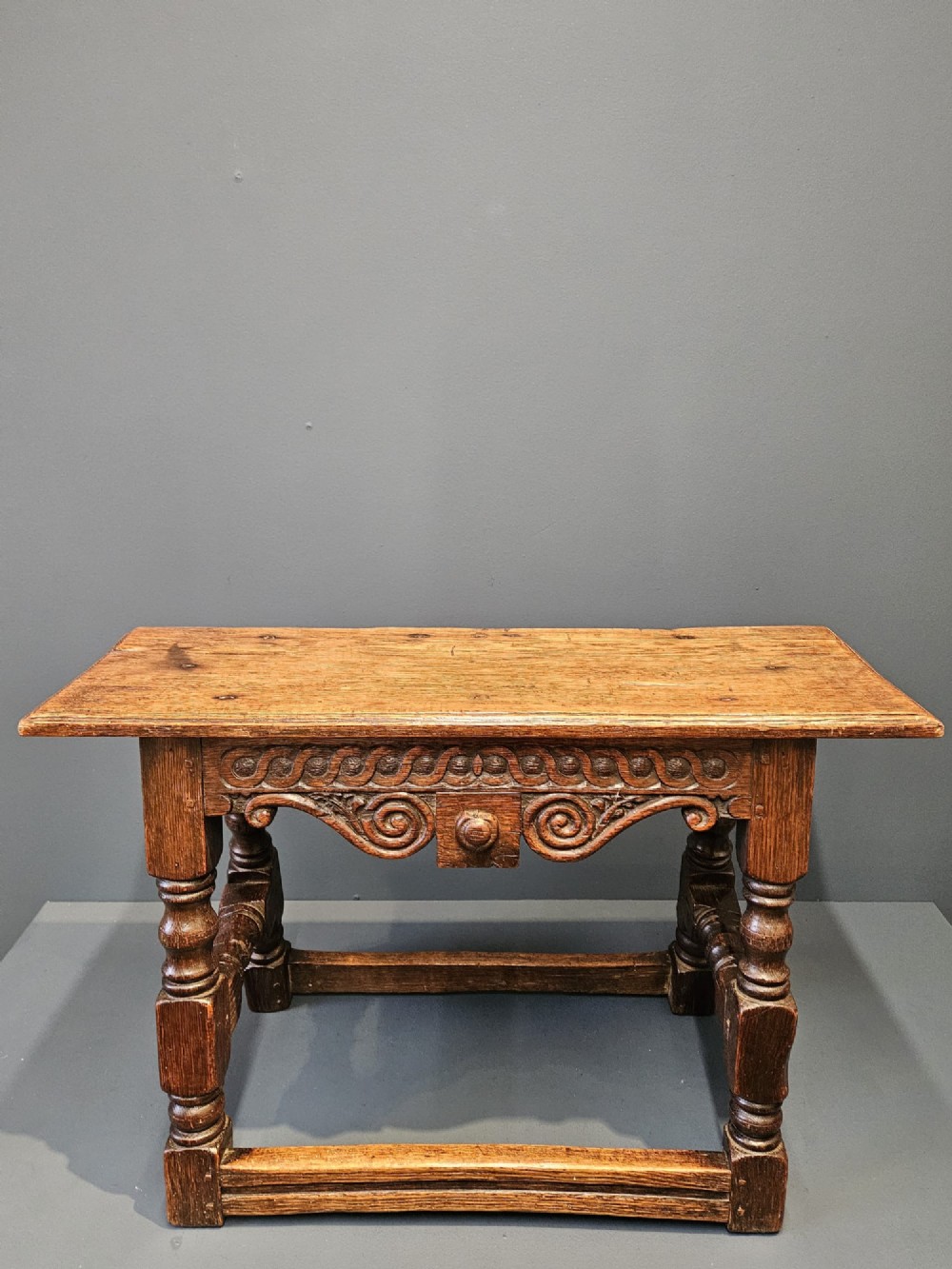 George III Oak Double Width Joint Stool View VIII