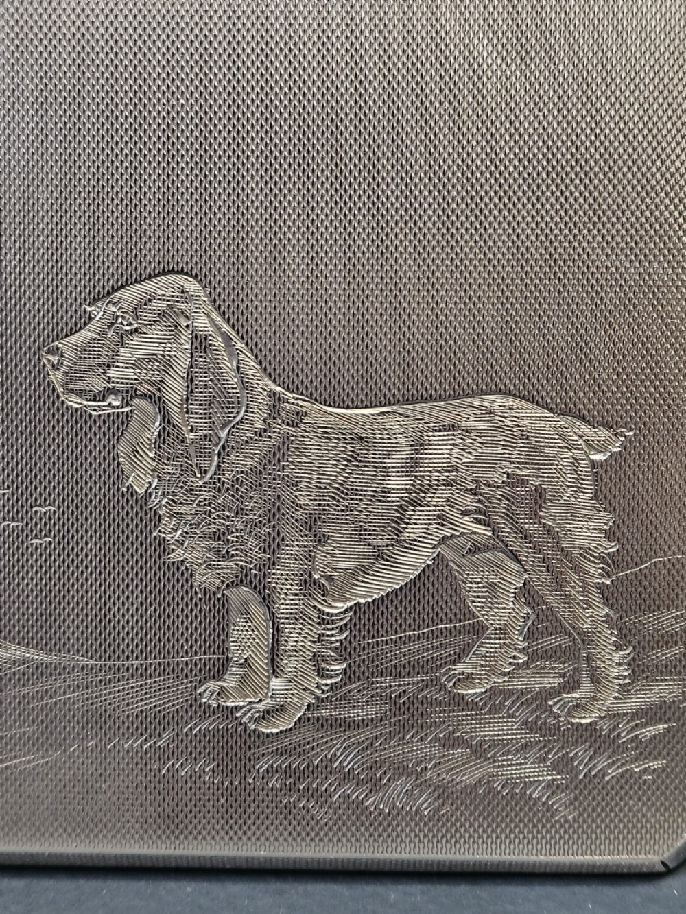 Silver Cheroot Case Engraved with a Spaniel View II