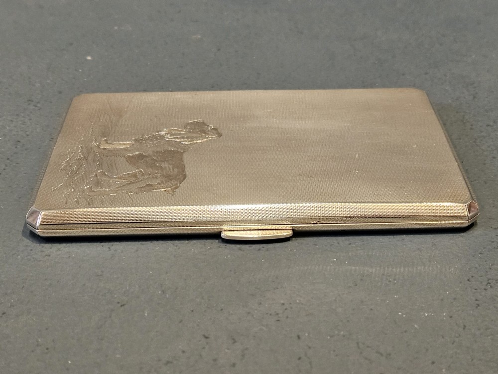 Silver Cheroot Case Engraved with a Spaniel View III