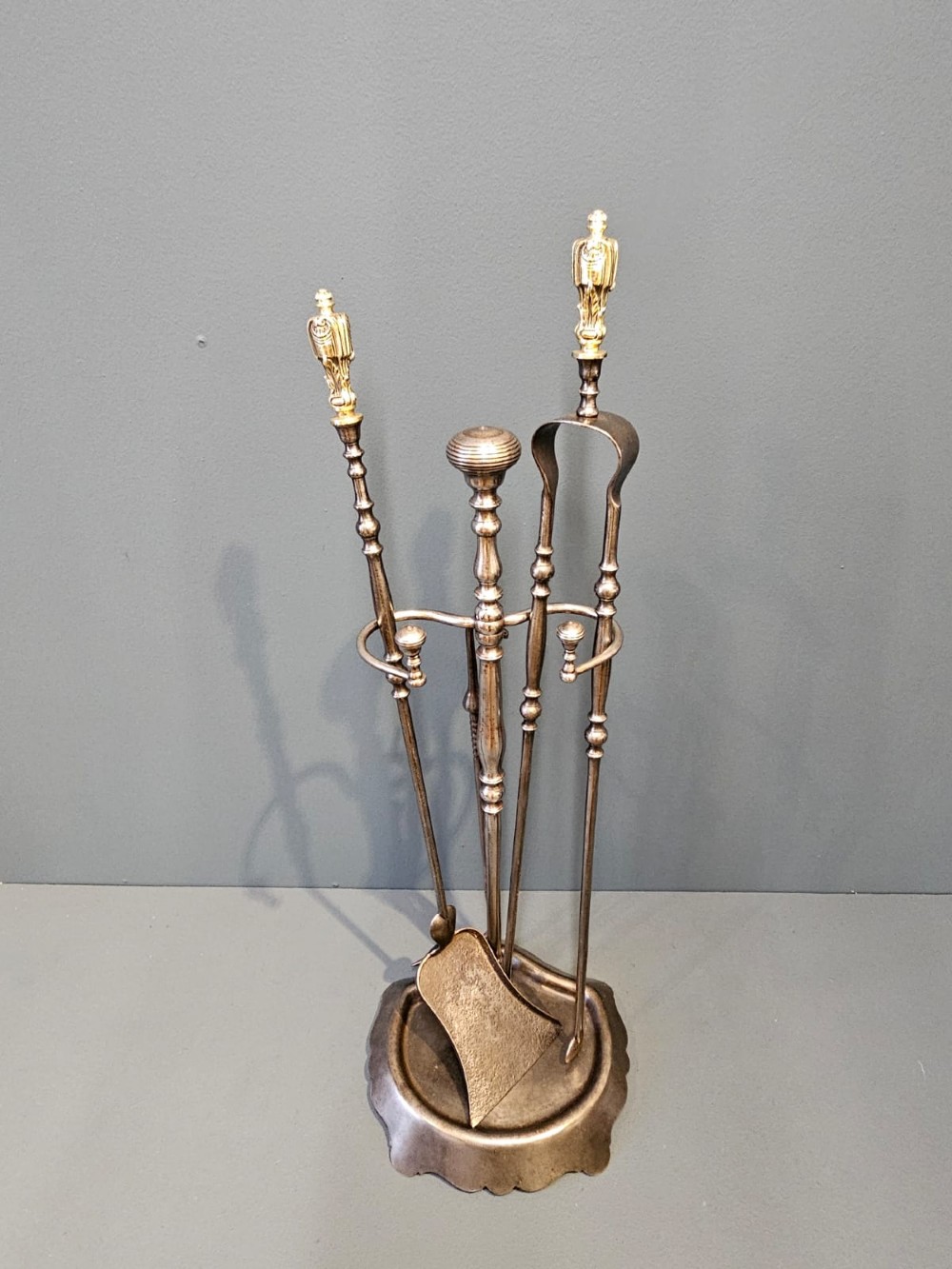 Victorian Steel Fire Irons and Stand