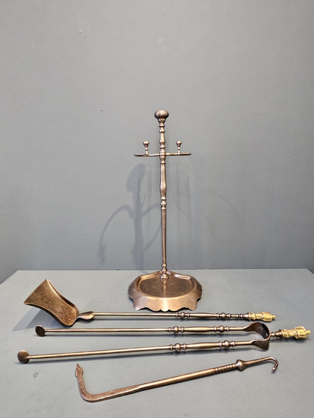 Victorian Steel Fire Irons and Stand View IV
