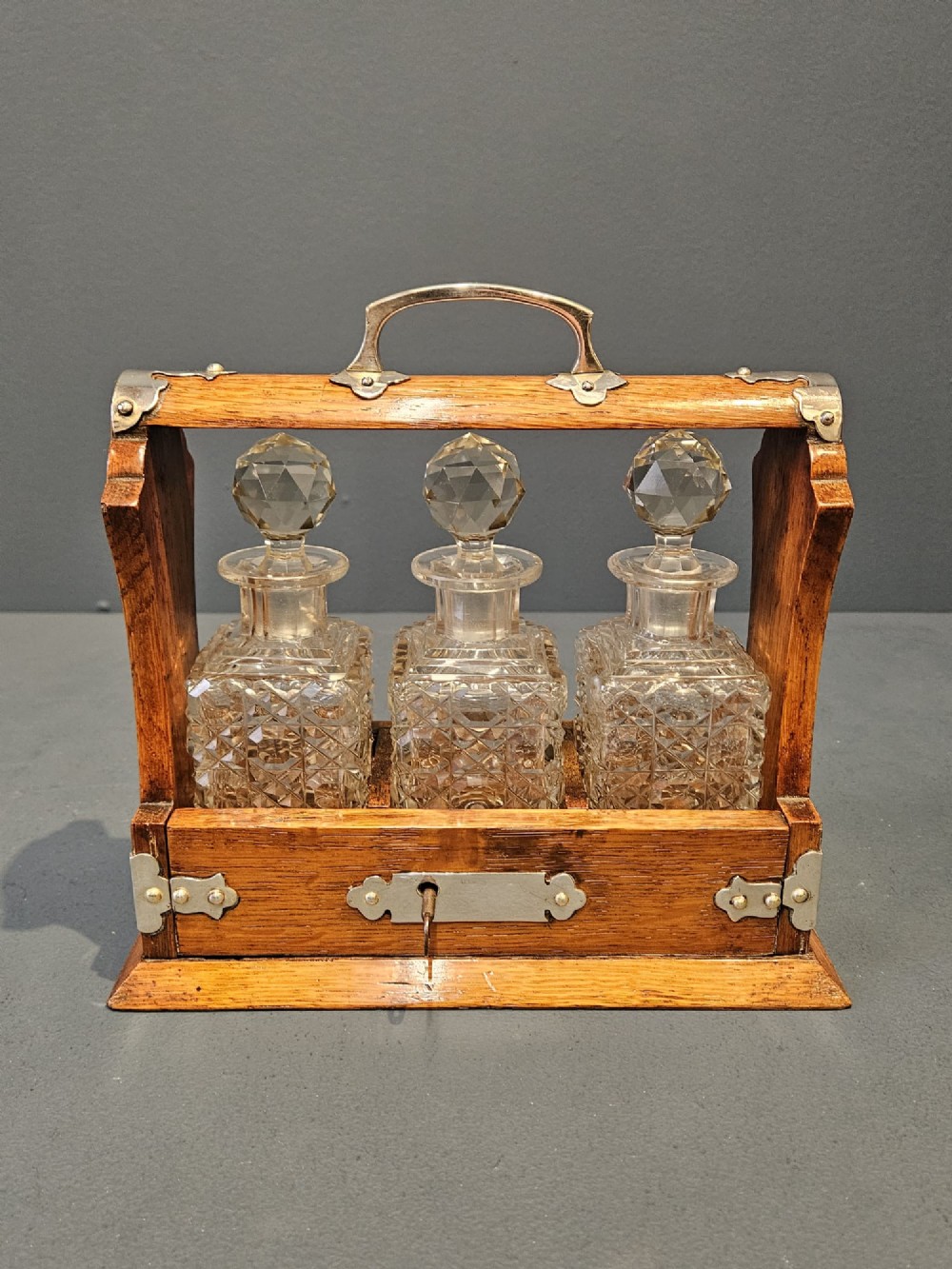Victorian Three Bottle Liqueur Tantalus